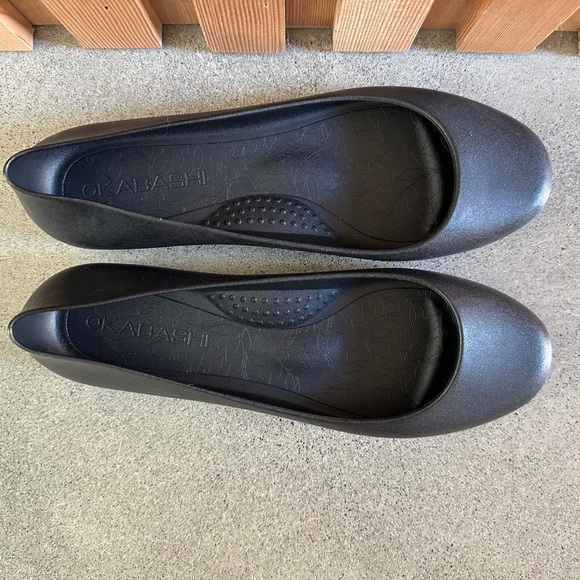Black Okabashi Ballet Flats - Picture 1 of 4